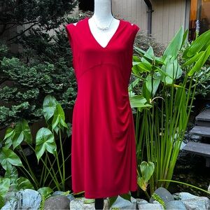 Ralph Lauren Red Dress w/ Cutout Details & Side Ruching Sz 16